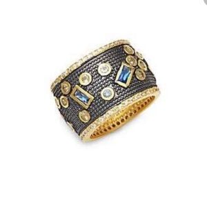 Freida Rothman Cable Pave Cigar Band Ring - Sz 7